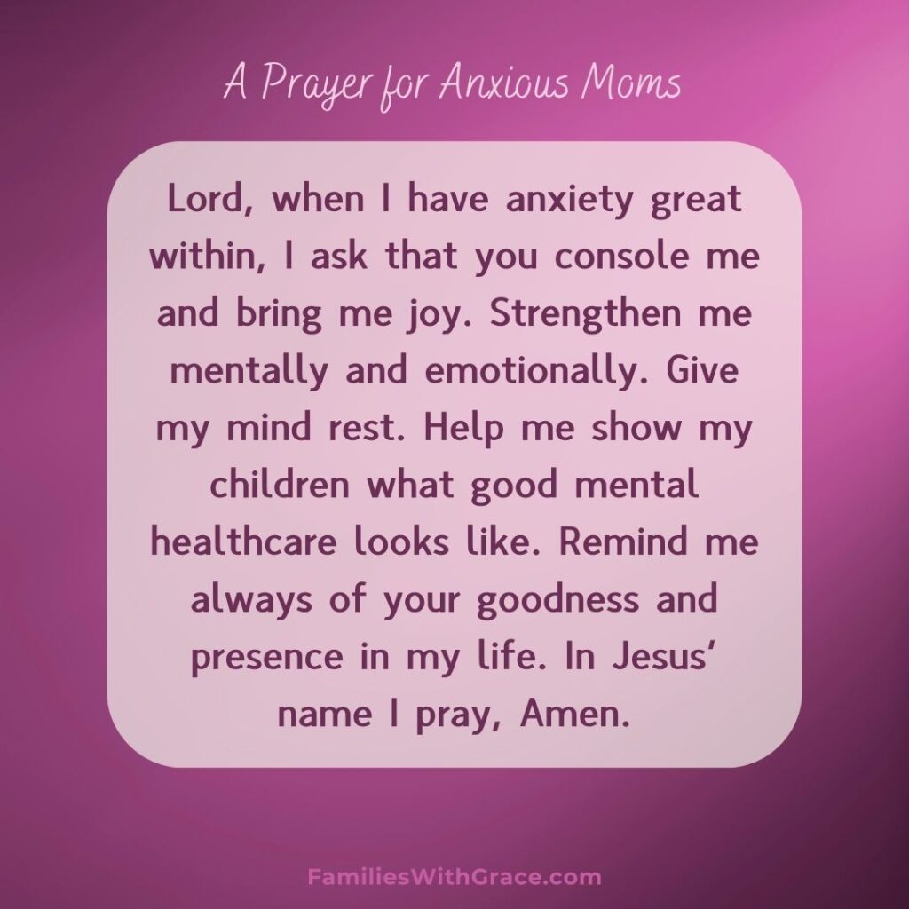 A prayer for moms dealing with anxiety in motherhood