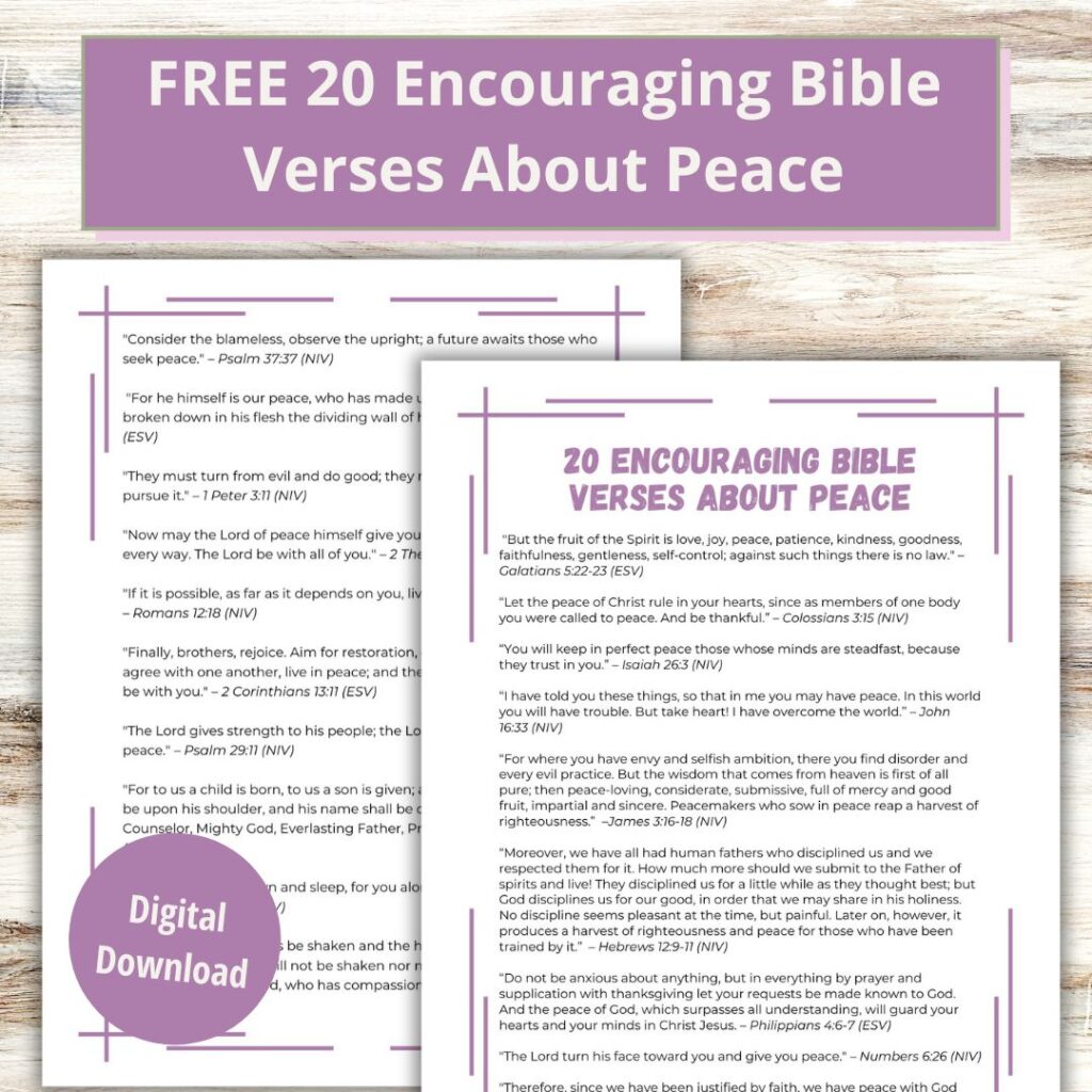 List of 20 encouraging Bible verses for peace of mind