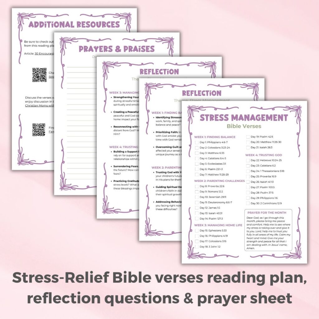 30-day Bible reading plan about stress management for moms