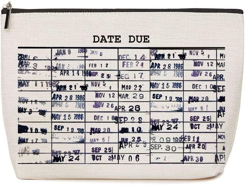 Quirky and fun Christmas gifts: library card zipper pouch