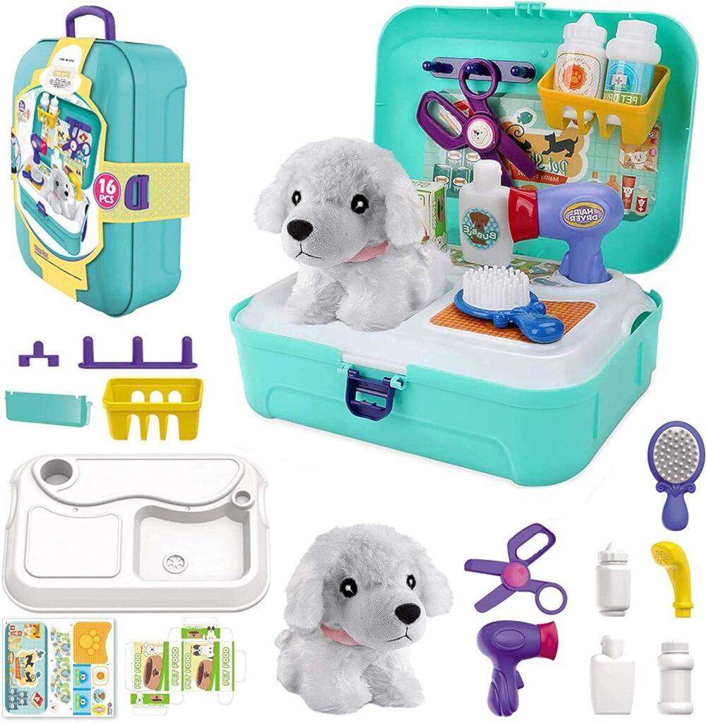Fun Christmas gifts for everyone: toy dog grooming and medical kit