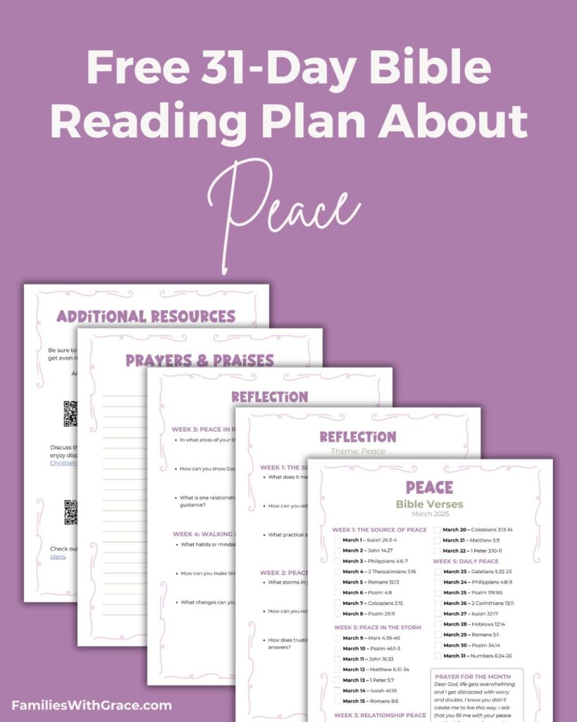 Free 31-day Bible reading plan about finding peace