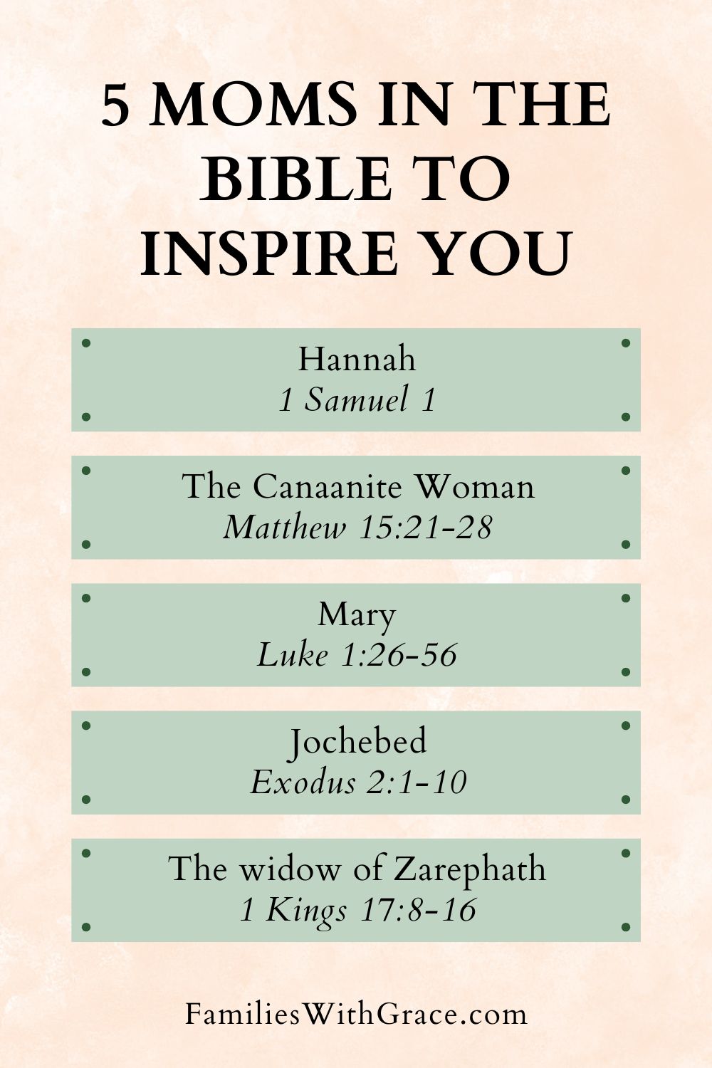 Lessons from mothers in the Bible