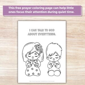 A free coloring page to use when teaching children to pray