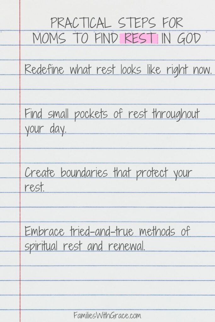 Bible verses about rest for busy moms Pinterest image 10