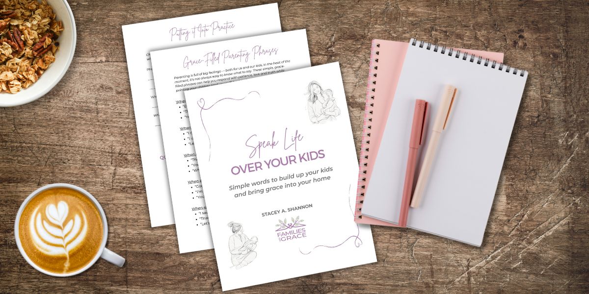 Speak Life Over Your Kids Mini Toolkit printable – free Christian parenting resource to help moms speak grace and encouragement over their children.