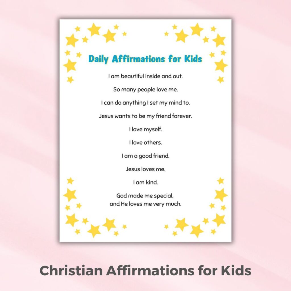 Christian Affirmations for Kids