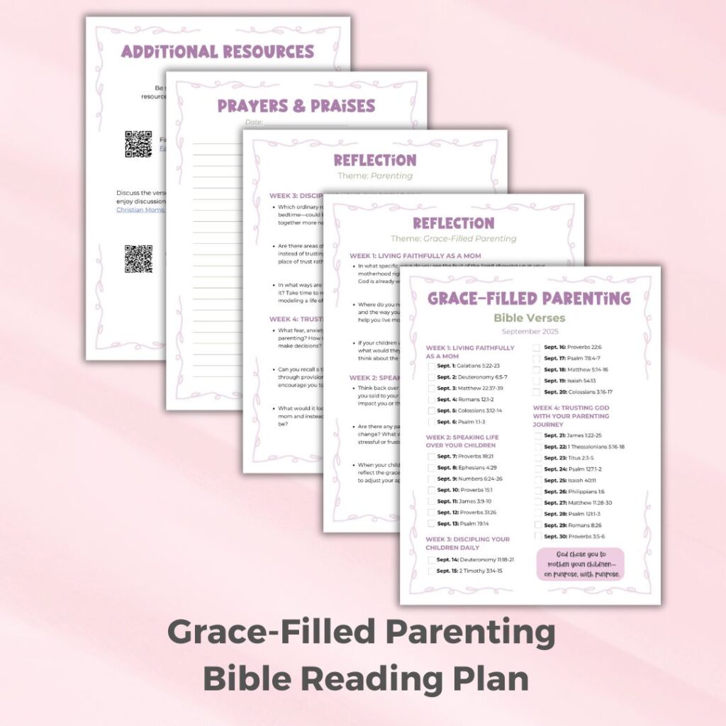 Free Bible reading plan for moms about grace-filled parenting