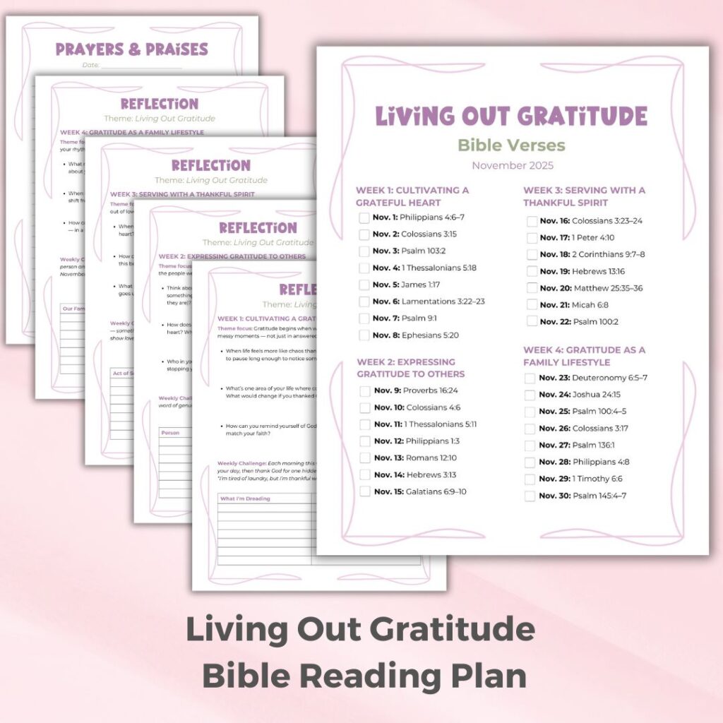 Free Bible reading plan about living out gratitude
