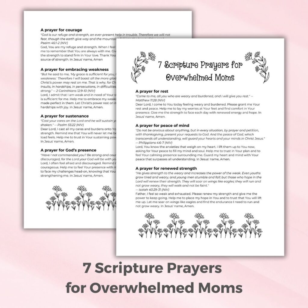 Scripture prayers for overwhelmed moms