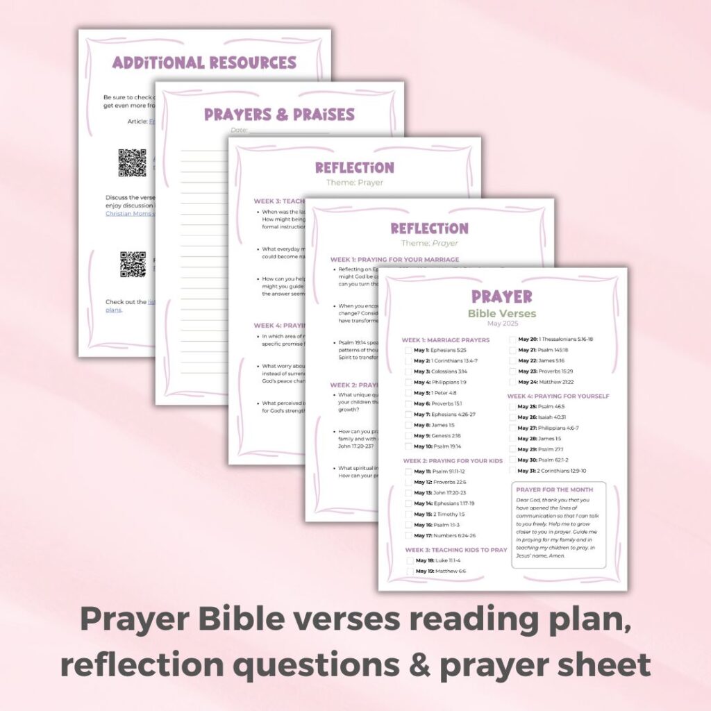Free Bible reading plan about prayer for moms