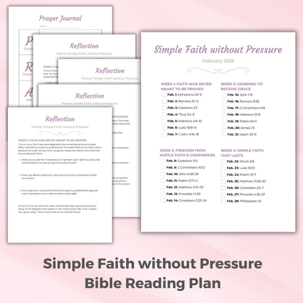 Free Bible reading plan for moms about having faith without pressure