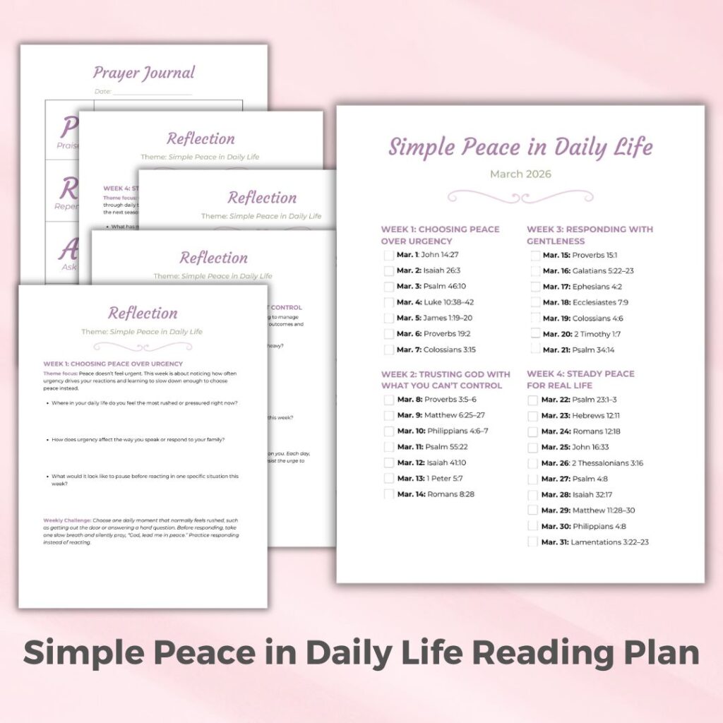 Free "Simple Peace in Daily Life" Bible reading plan