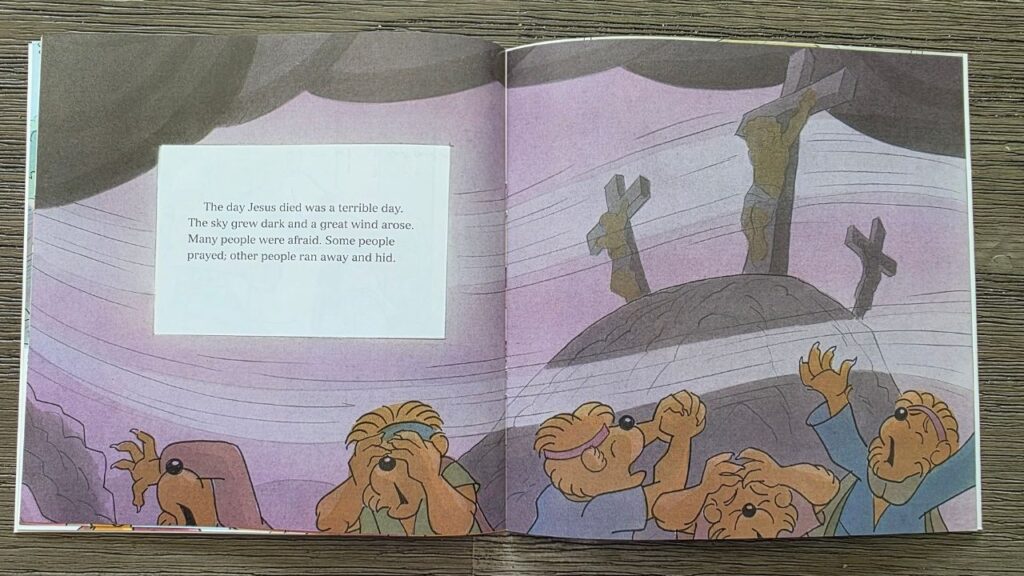 The Very First Easter interior pages of the crucifixion.