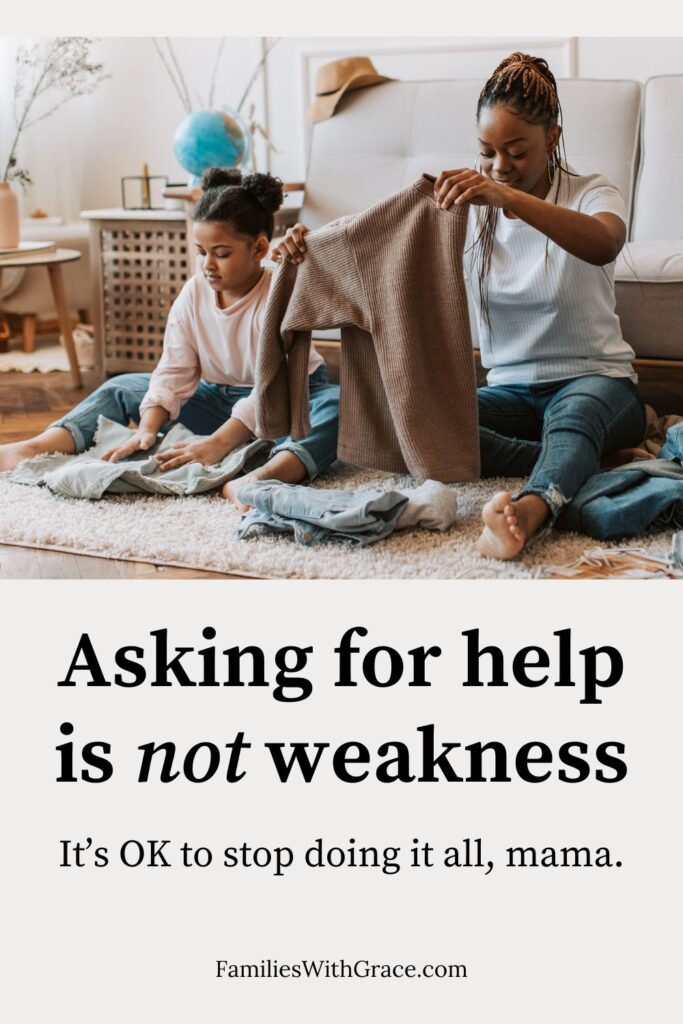 How to ask for help as a mom Pinterest image 1