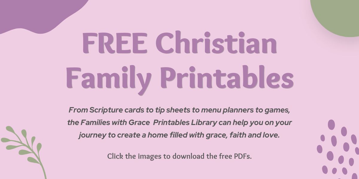 Free Christian Printables Library image from Families With Grace