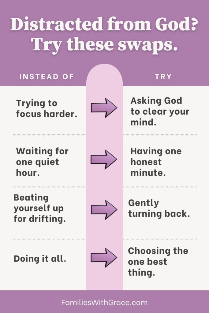 How to stay focused on God as a busy Christian mom Pinterest image 7