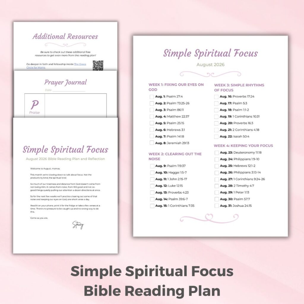 Simple Spiritual Focus Bible Reading Plan for Christian Moms